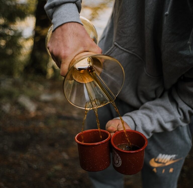 pour over method for camp coffee